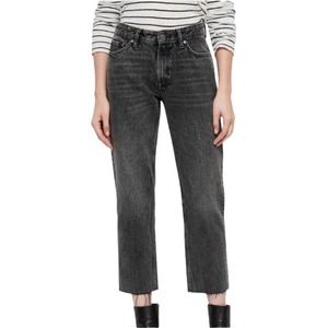 AllSaints - Black Ava Straight Raw Edge Jeans - 26W - EUC